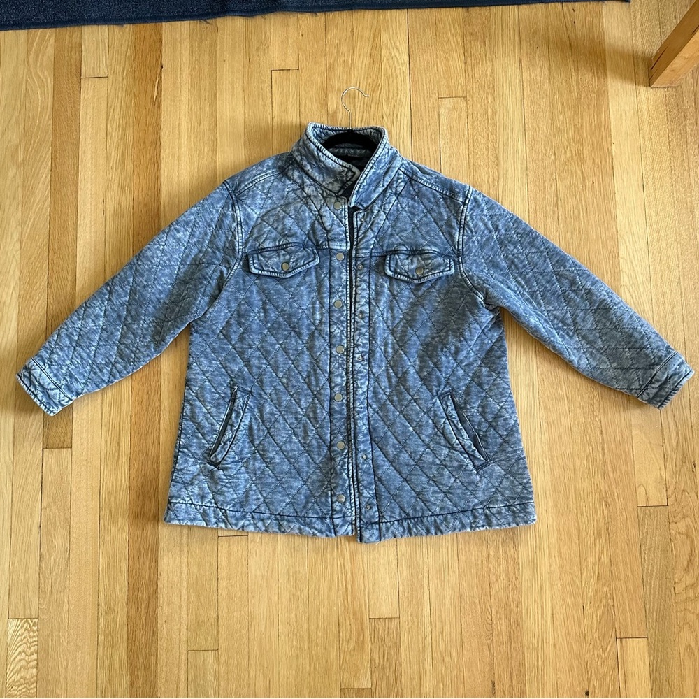 jane and delancey quilted jacket - acid wash blue size 1x